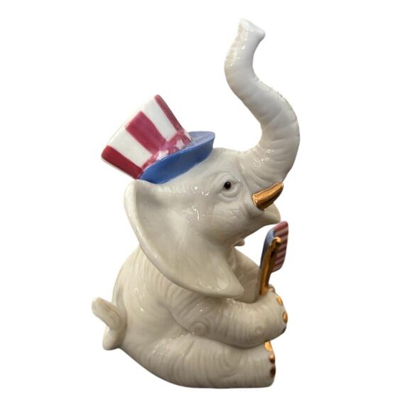 Lenox Classics AMERICAS ELEPHANT Patriotic America Flag 5" Figurine - Picture 9 of 10